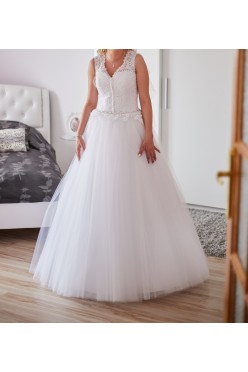 Śnieżnobiała suknia ślubna -36