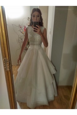 Suknia ślubną śmietankowa 36