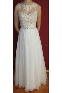 NOWA suknia ślubna szyta przez krawcową, koronka, muślin