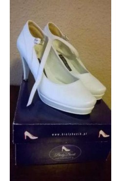 Buty ślubne-skóra, rozmiar 37, Biały Bucik