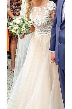 Suknia slubna 36-38 ! Pudrowy roz i brzoskwinia