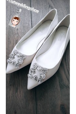 Płaskie buty ślubne