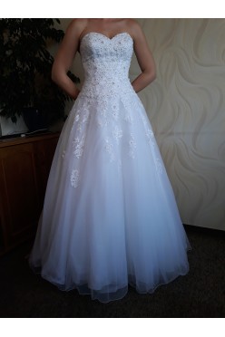 Suknia ślubna biała Sincerity 3928 kolekcja 2017