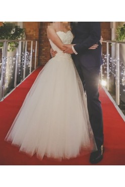 Suknia ślubna Agnes 16009 piękny gorset perły princessa