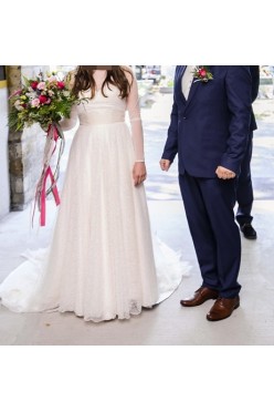 Suknia ślubna SINCERITY 3891 koronka francuska