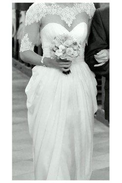 SZYKOWNA suknia EMPIRE IVORY + koronkowe bolerko i pas!