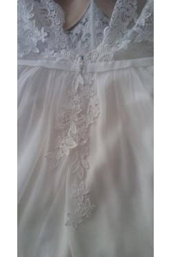 sprzedam suknię ślubną ecru koronka + muślin