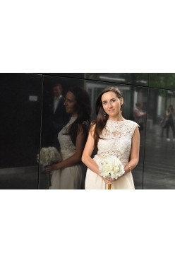 Suknia na całonocne wesele, delikany muślinowy dół!