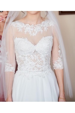 Suknia Śmietankowa Gipiura Muslin jedwabny