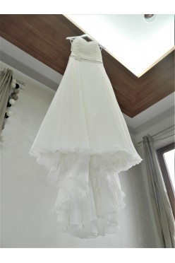 Muślinowa Suknia Ślubna Marvil z trenem, kolekcja Mystic