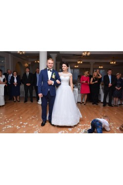 suknia ślubna 34/36 princeska biała+welon+bolerko