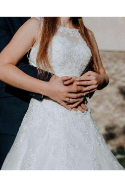 Piękna suknia ślubna r. 36, delikatna, romantyczna