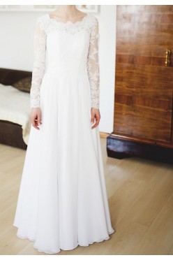 Koronkowa suknia ślubna 34/36 długi rękaw