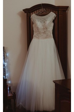 Suknia slubna na wysoką dziewczynę 178 cm + 8 cm obcas