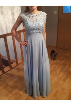 Błękitna suknia dla druchny bądź na poprawiny.