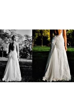 Suknia ślubna Amy Love r 36 piękne odkryte plecy tren