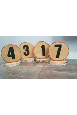 Numery drewniane numerki na stół weselny