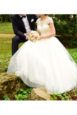 Suknia ślubna śmietankowa rozmiar 34/36