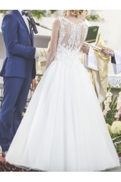 Suknie ślubna śmietankowa 34