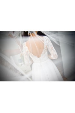 Elegancka, koronkowa suknia ślubna SKY AFRODYTA 2017, r. 36