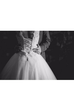 Suknia ślubna, koronka, princessa