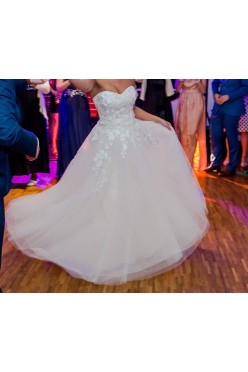 Suknia ślubna pudrowy róż księżniczka