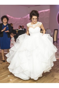 SUKNIA ŚLUBNA GORSET 32/34/36 XS/S/M + KOSZULKA