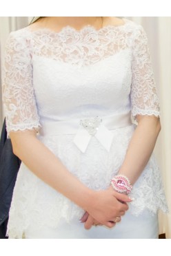 Krótka koronkowa sukienka ślubna