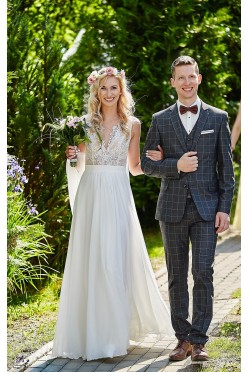 Suknia Ślubna Madonna boho rustykalna ivory