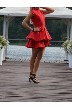 Sukienka vivienne - czerwona sukienka LOU rozm. M