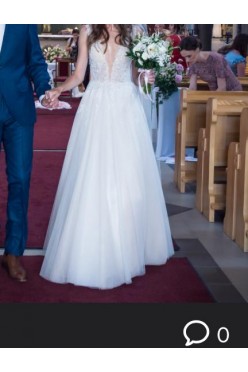 DIANA KARLOZI XS boho zwiewna delikatna 2018 głęboki dekolt