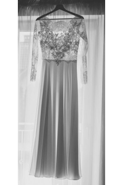 Suknia ślubna muślin koronka francuska Ivory 38 + halka