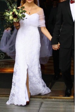 suknia ślubna z rozcięciem rozm. 36