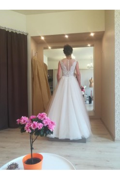 Brzoskwiniowa suknia ślubna Hadassa Trinity rozmiar 36