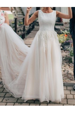 Koronkowa Suknia Ślubna muślin + tiul 2w1