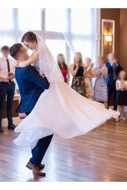 Suknia muślinowa, biała, r. 34, długość 172+6cm