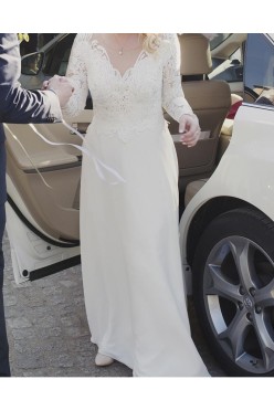 Suknia ślubna długi rękaw koronka gipiura 40 ecru