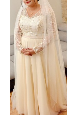 Suknia Ślubna CREM / ZŁOTA