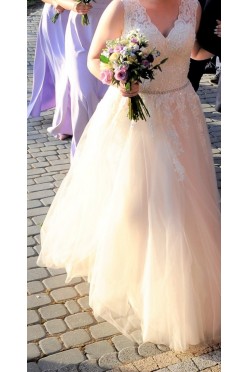 Suknia ślubna odcień pudrowy róż+ gratisy