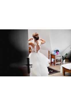 Wyjątkowa suknia własnego projektu,szyta na miarę, rozm. 36