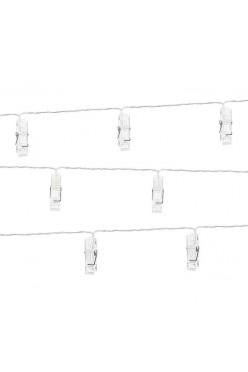 Cztery girlandy Lampki LED przeźroczyste klamerki