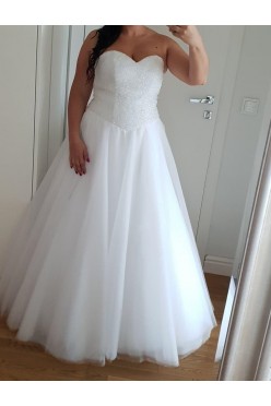 Suknia ślubna z kamieniami SWAROVSKIEGO gorset roz. 42