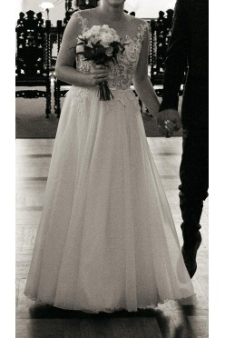 Suknia ślubna Gala Machiko koronka plus welon 34 36