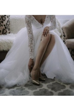 Suknia ślubna z długim rękawem 34/36, 175 plus obcas 8cm