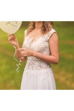 Rustykalna suknia ślubna, rozmiar 38, 171 cm+7 cm obcas