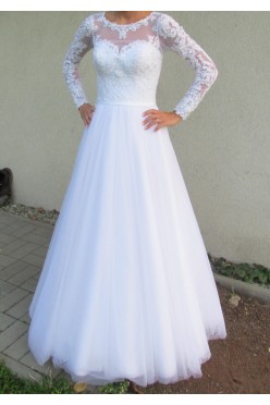 suknia ślubna długi rękaw