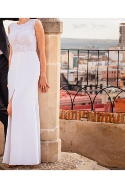 Suknia ślubna roz. 36 biała, dopasowana