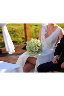 Suknia ślubna boho, odkryte plecy