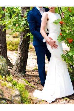 Śliczna suknia ślubna koloru ECRU, r.34