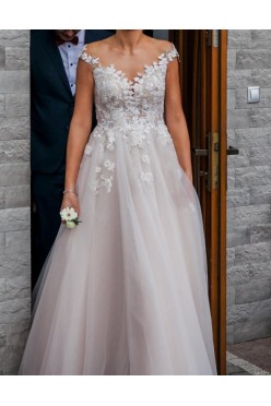 Suknia ślubna Gabbiano INJI pudrowy brudny róż 38